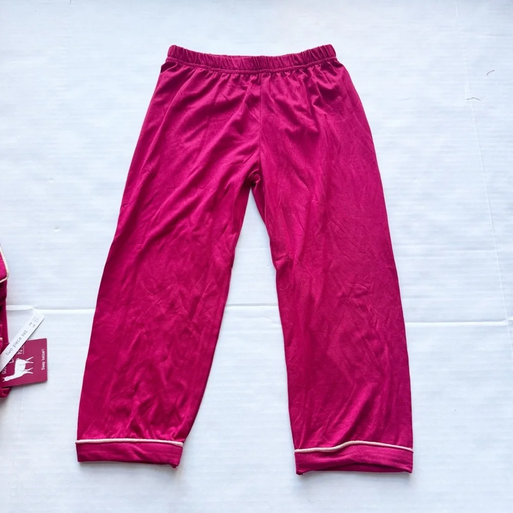 Girls Holiday Jersey Shirt Pajamas with Candy Cane Pocket NWT - Picture 7 of 16